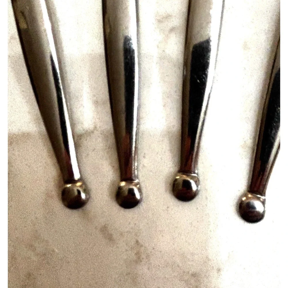 Farberware Dot Salad Forks 4 Stainless Steel 6 1/2